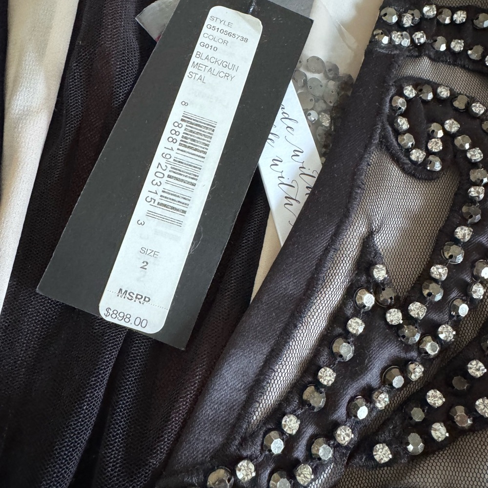 NWT: Alice + Olivia Black Rhinestone Cocktail Dress - Picture 5 of 10